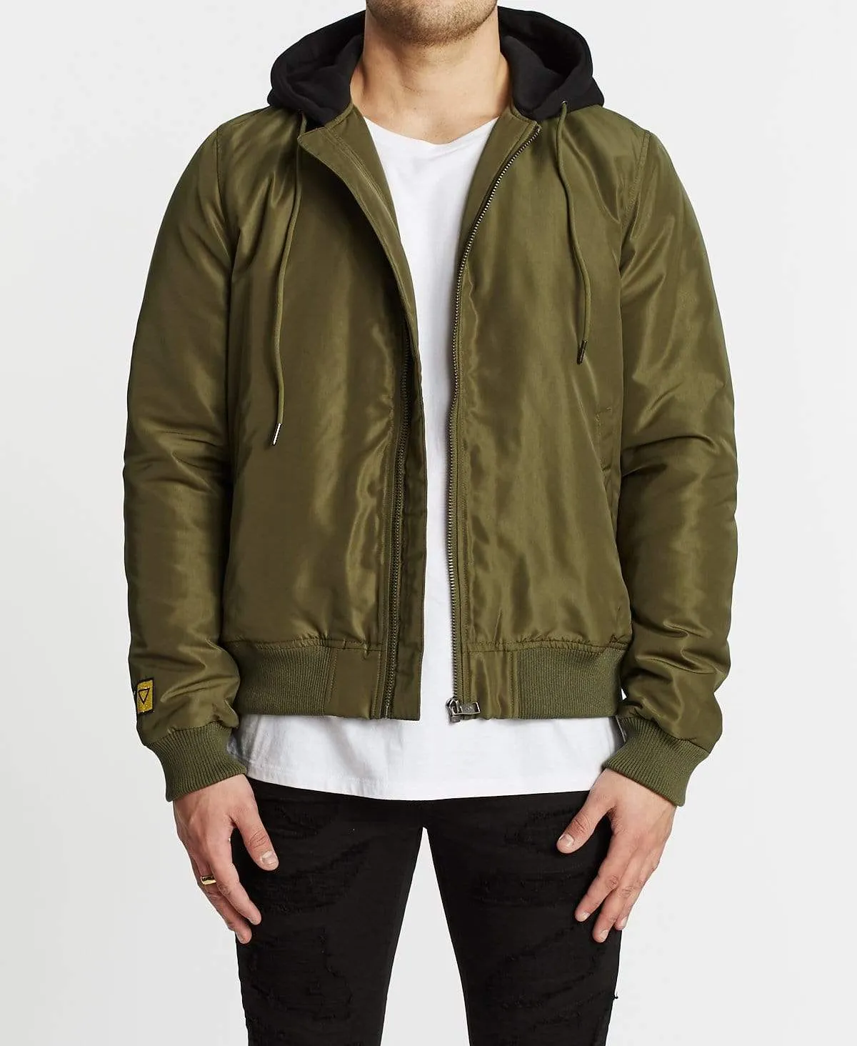 Hampden Hooded Bomber Jacket Khaki sold by Neverland product image thumbnail 2