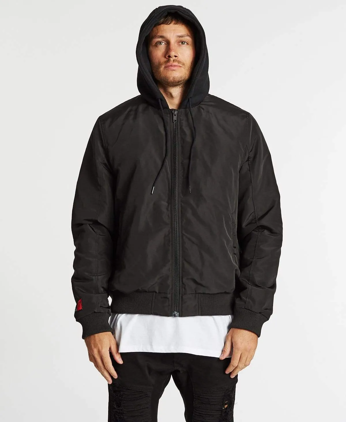 Omega Hooded Bomber Jacket Jet Black sold by Neverland product image thumbnail 4