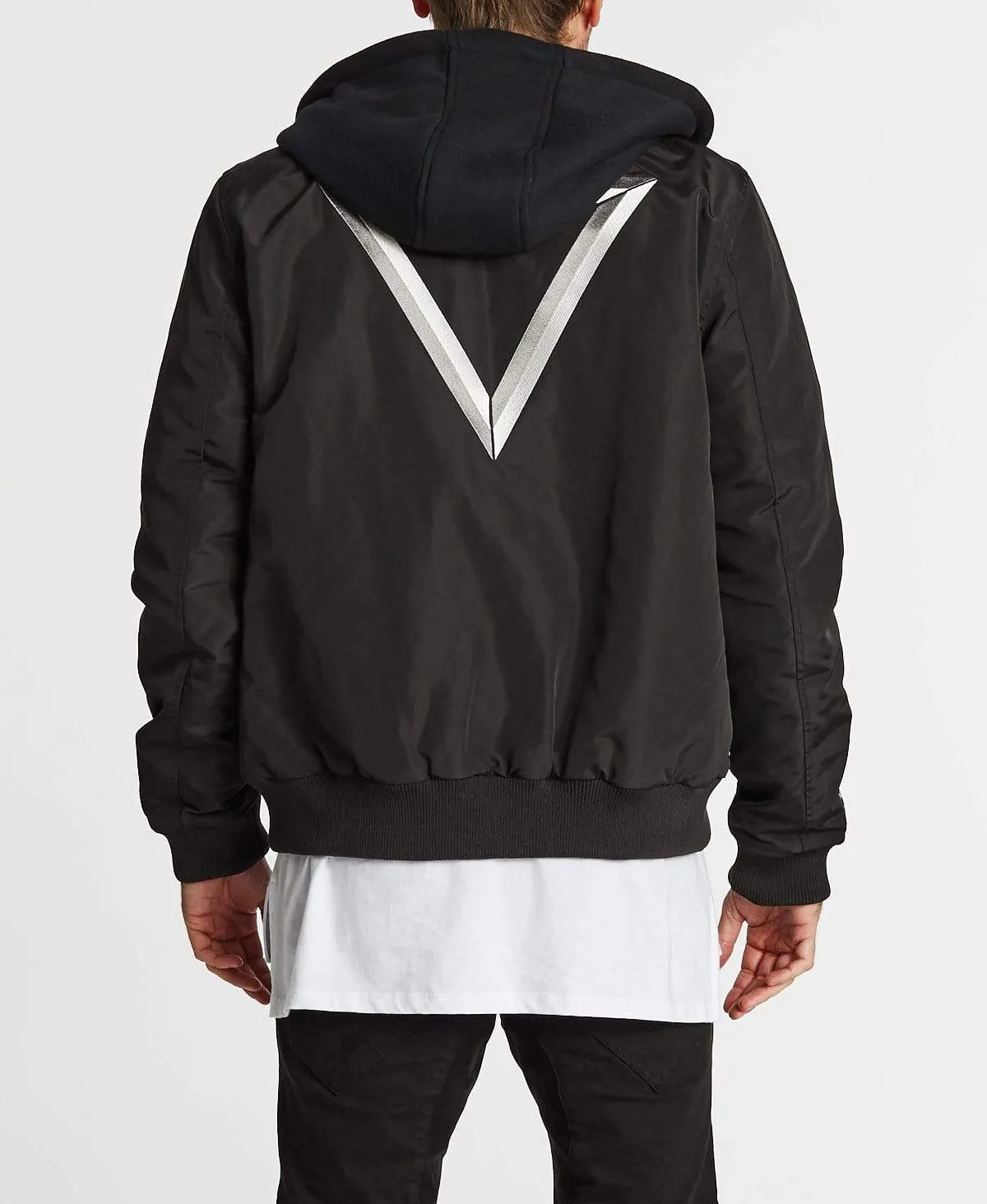 Omega Hooded Bomber Jacket Jet Black sold by Neverland product image thumbnail 2