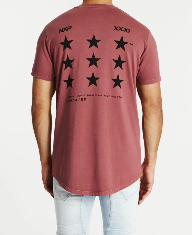 Scheme Cape Back T-Shirt Pigment Burgundy sold by Neverland