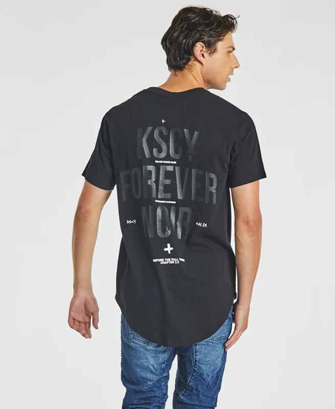 Noir Dual Curved T-Shirt Jet Black sold by Neverland