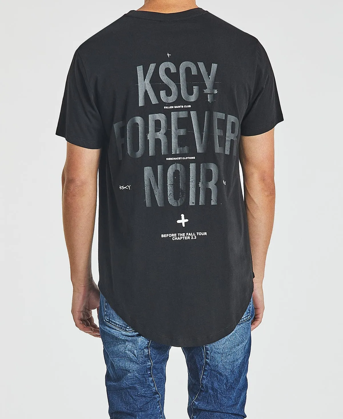 Noir Dual Curved T-Shirt Jet Black sold by Neverland product image thumbnail 3