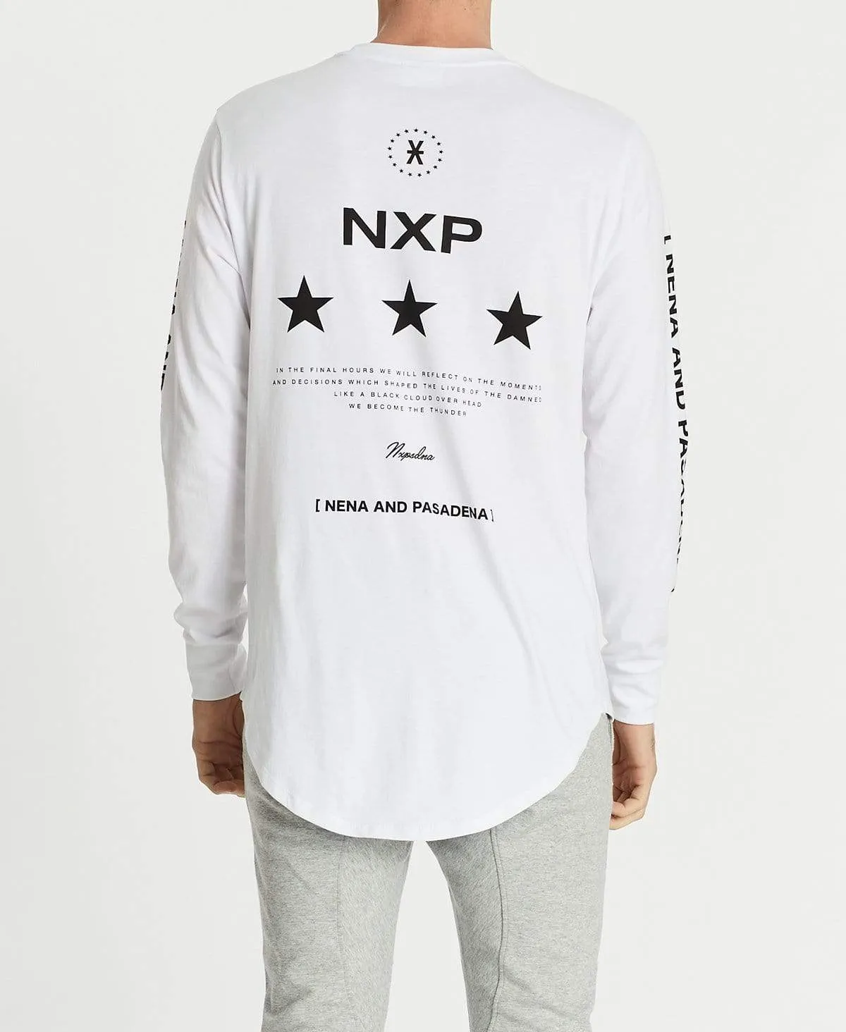 Detonate Cape Back Long Sleeve T-Shirt White sold by Neverland