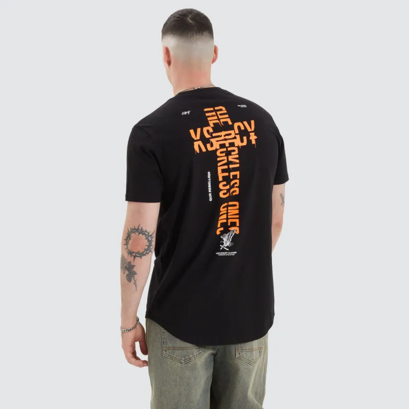 Brook Dual Curved Tee Jet Black sold by Neverland