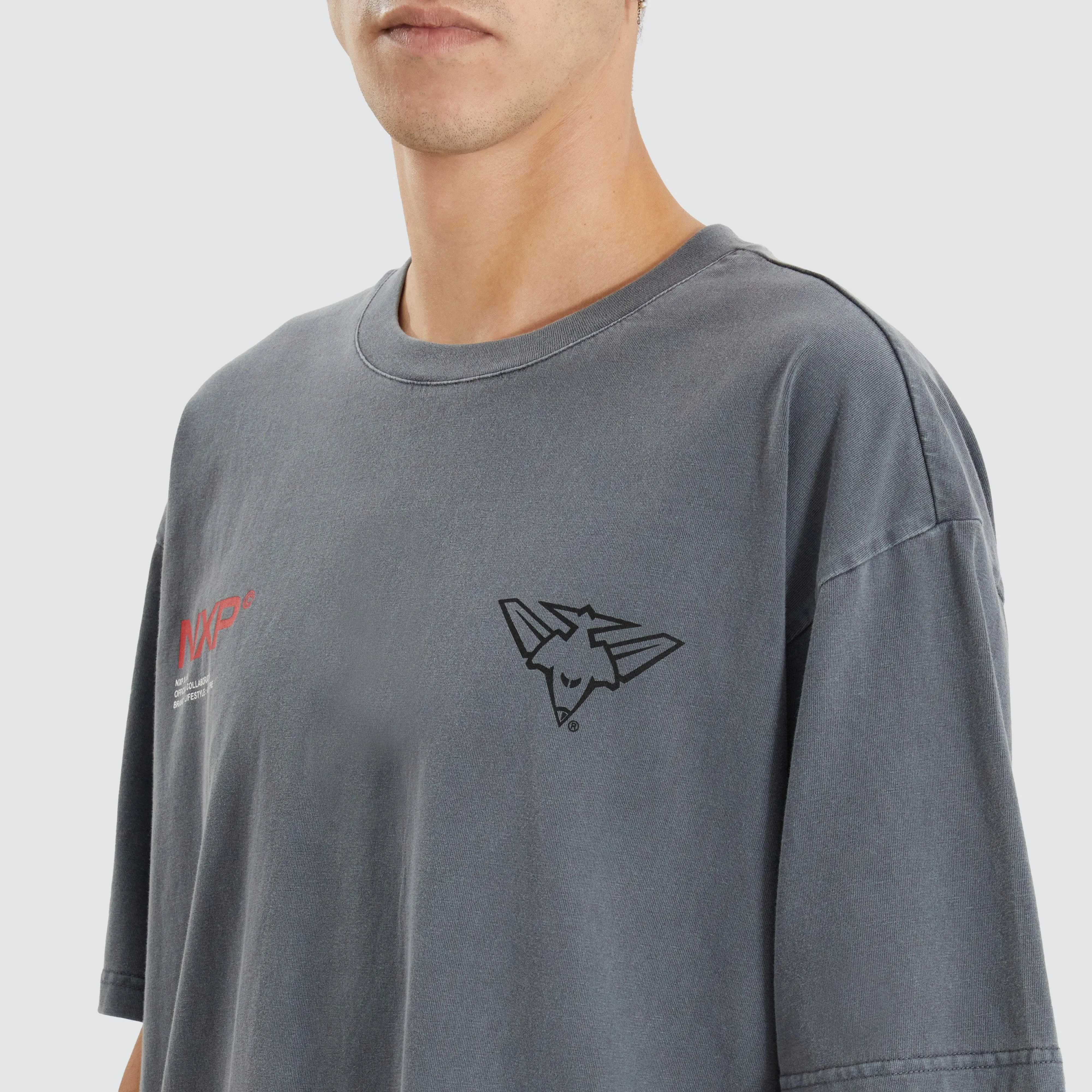 Essendon Bombers AFL Box Fit Tee Pigment Charcoal sold by Neverland product image thumbnail 5