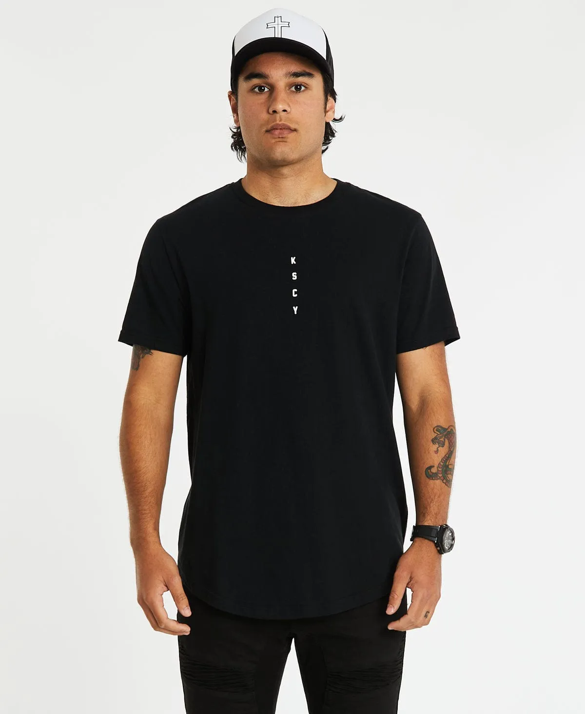 Trenton Dual Curved T-Shirt Jet Black sold by Neverland product image thumbnail 3