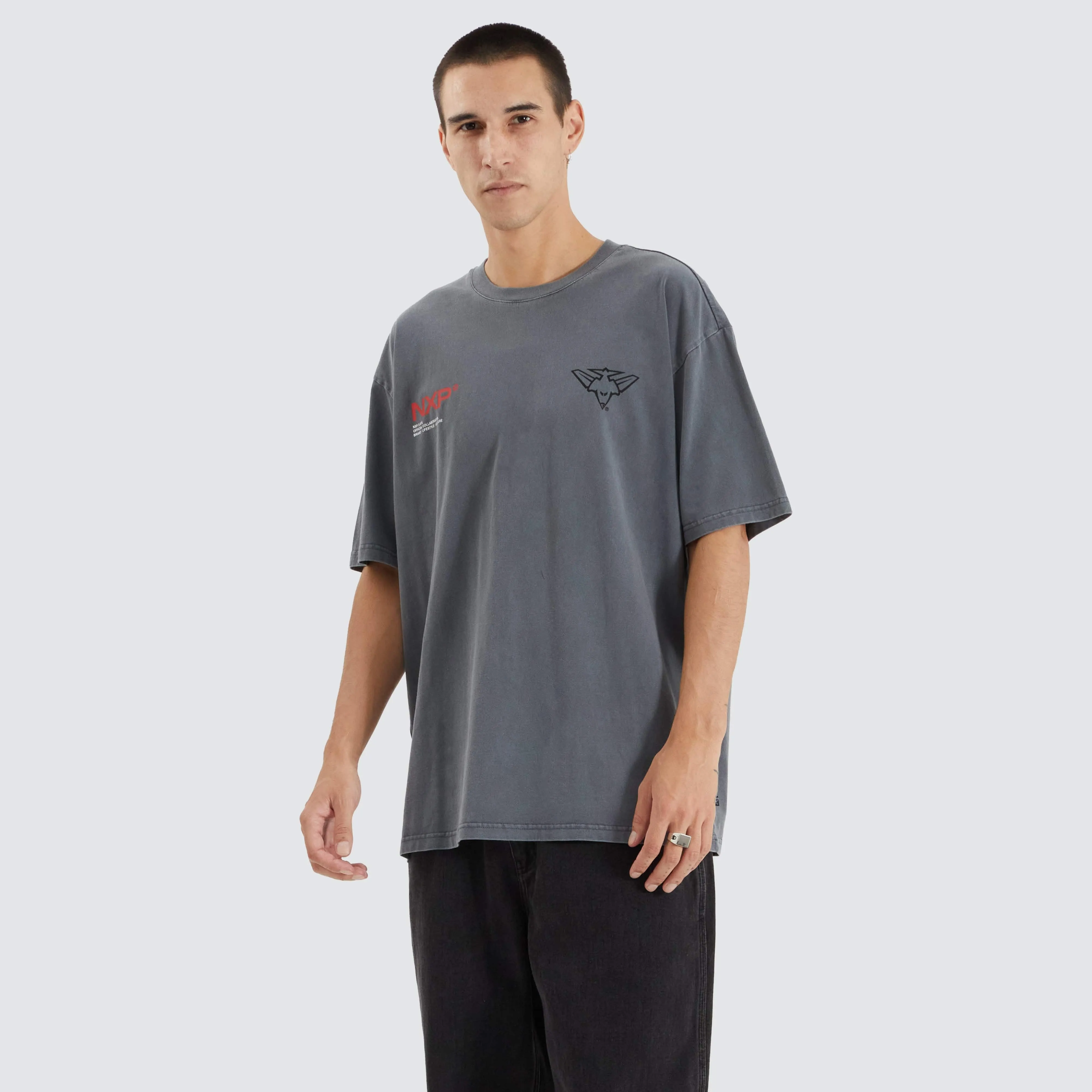 Essendon Bombers AFL Box Fit Tee Pigment Charcoal sold by Neverland product image thumbnail 3