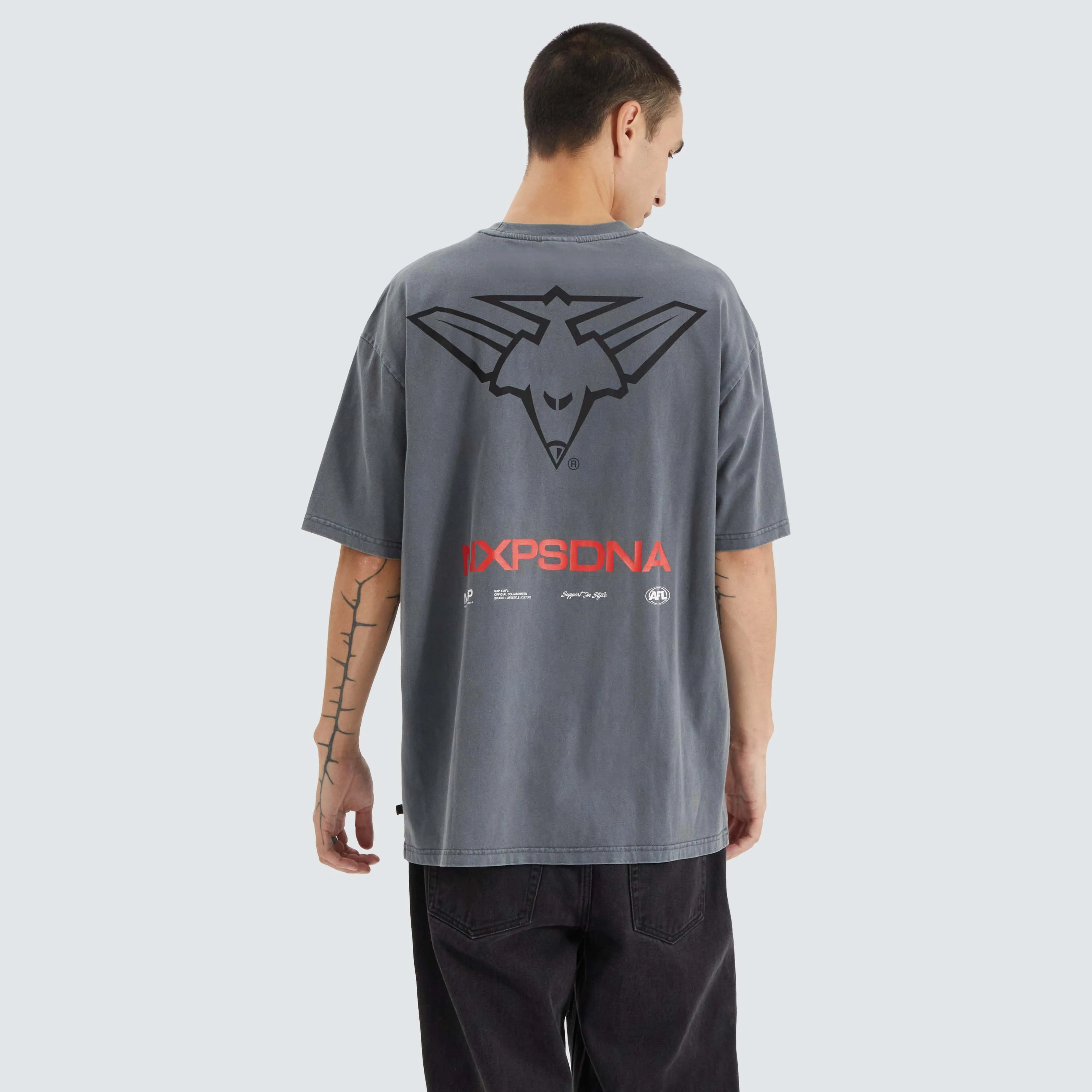 Essendon Bombers AFL Box Fit Tee Pigment Charcoal sold by Neverland product image thumbnail 2