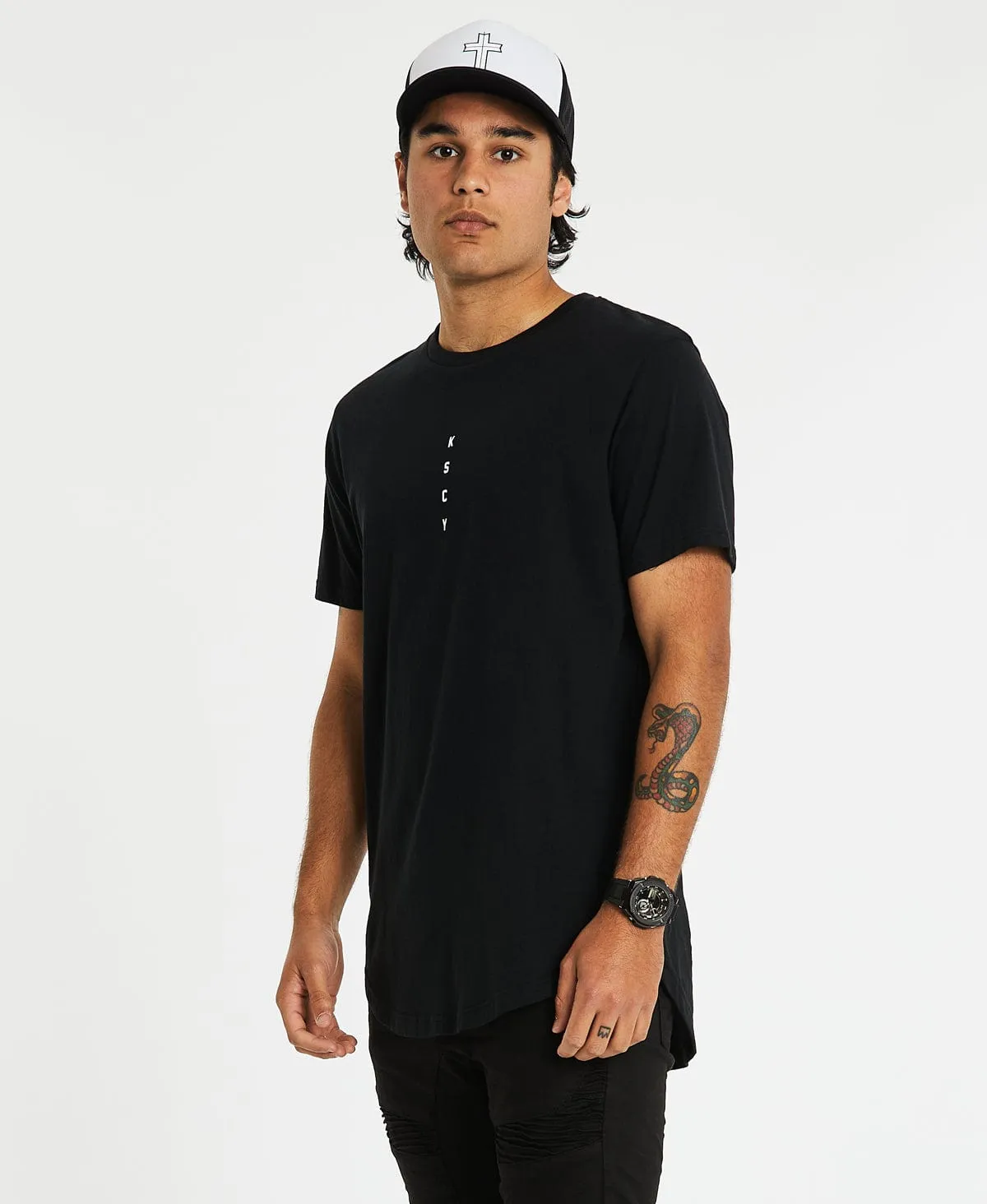Trenton Dual Curved T-Shirt Jet Black sold by Neverland product image thumbnail 2
