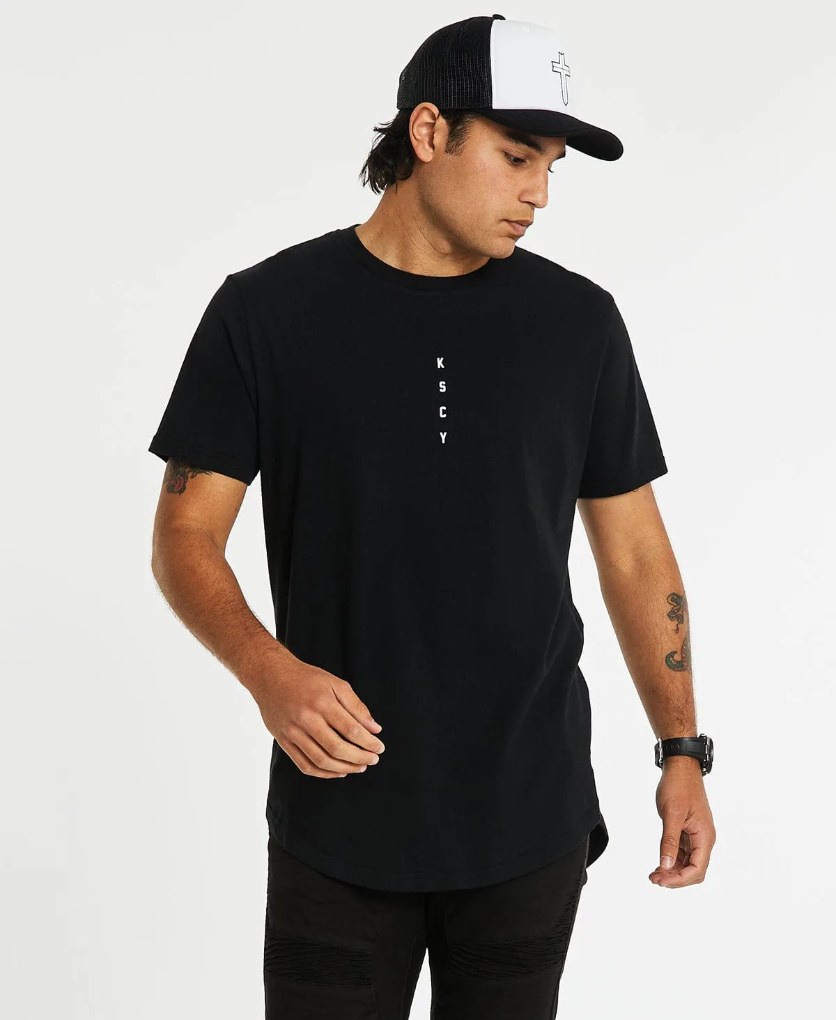 Trenton Dual Curved T-Shirt Jet Black sold by Neverland product image thumbnail 4