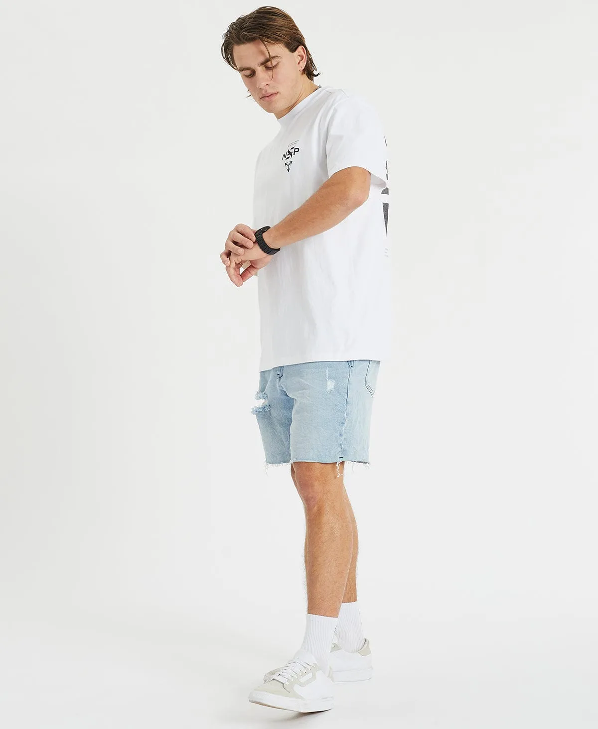 Crushed Heavy Relaxed T-Shirt White sold by Neverland product image thumbnail 4