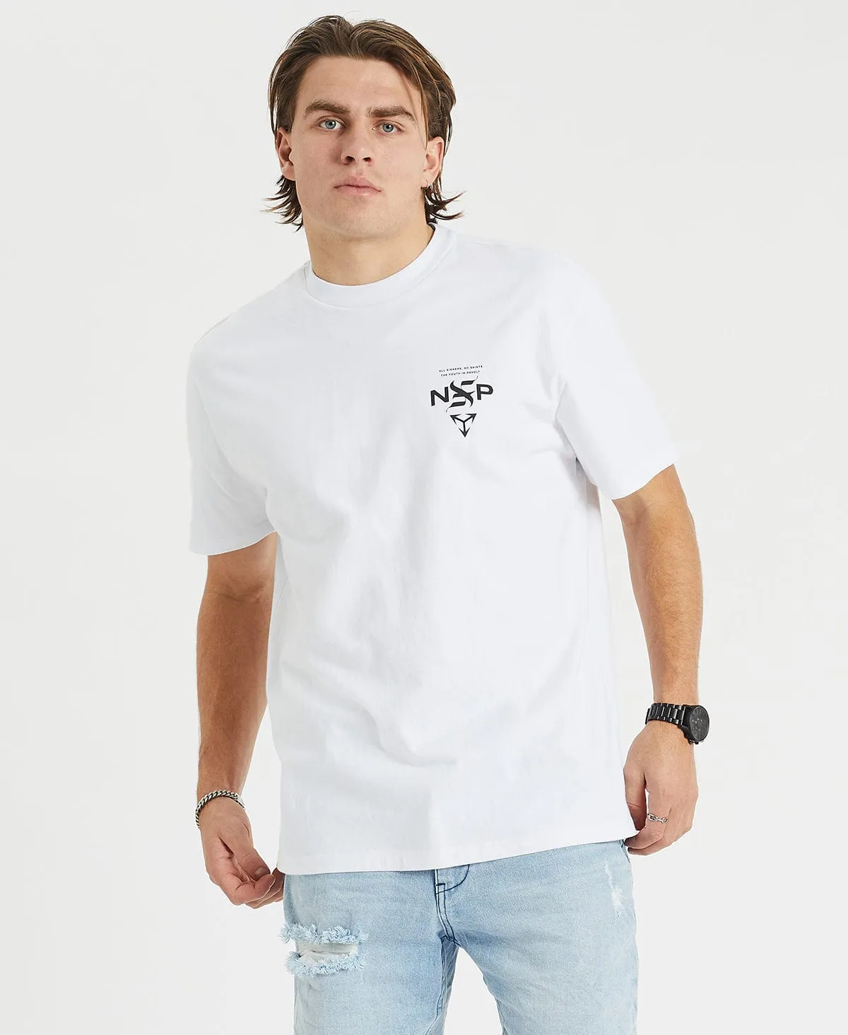 Crushed Heavy Relaxed T-Shirt White sold by Neverland product image thumbnail 3
