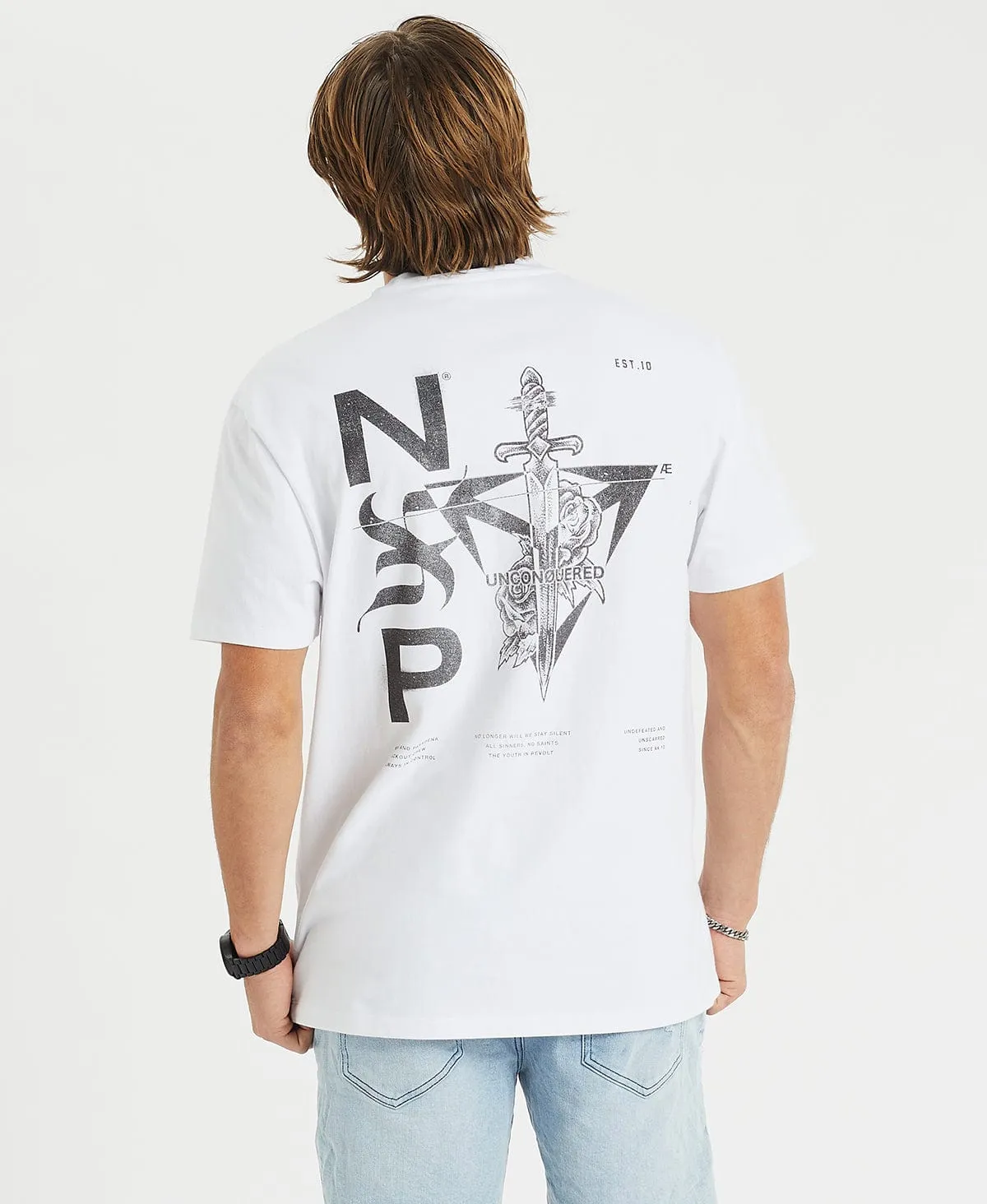 Crushed Heavy Relaxed T-Shirt White sold by Neverland