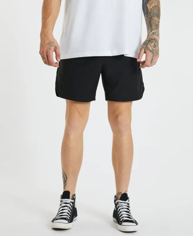 Trigger Elastic Waist Shorts Jet Black sold by Neverland