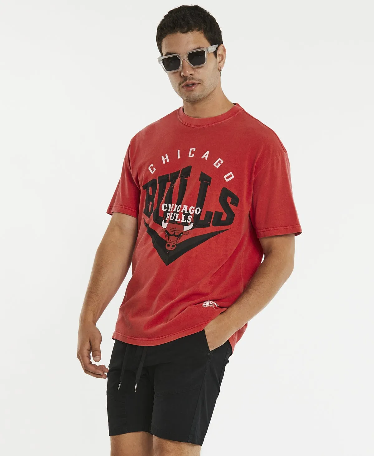 Beveled Bulls T-Shirt Faded Red sold by Neverland