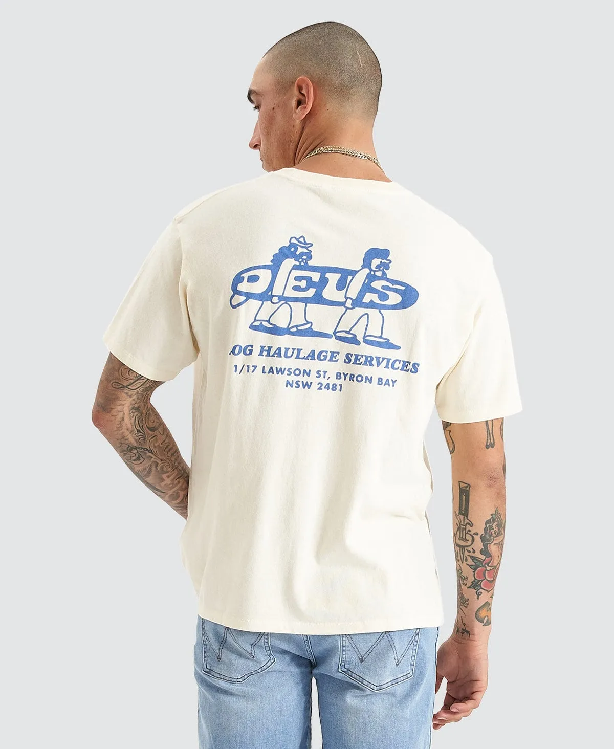 Log Haul T-Shirt Dirty White sold by Neverland