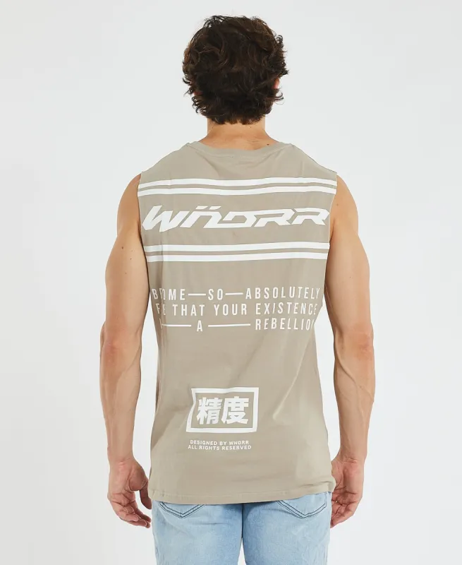 Fortress Muscle Tee Stone sold by Neverland