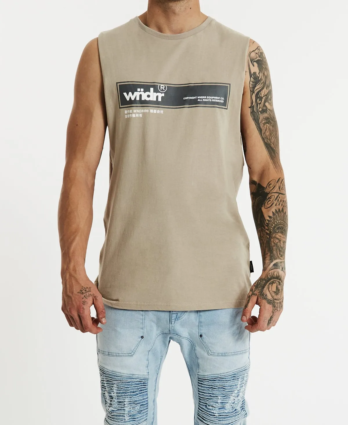 Bad Habits Muscle Tee Stone sold by Neverland product image thumbnail 3