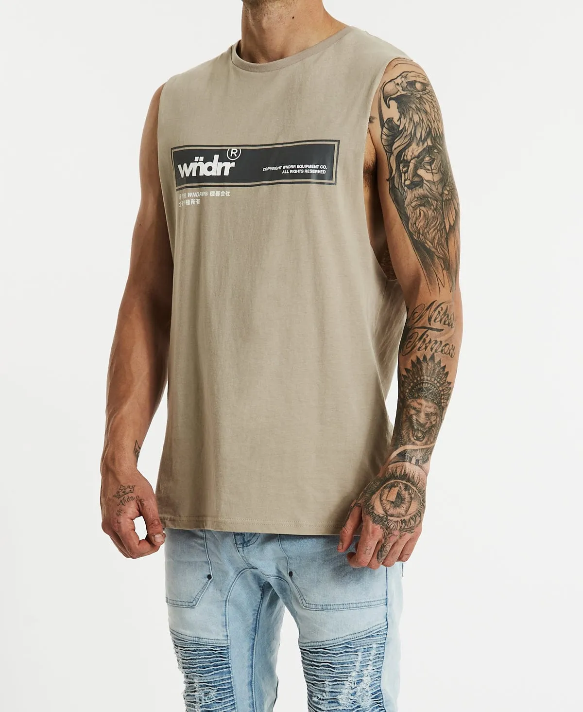 Bad Habits Muscle Tee Stone sold by Neverland product image thumbnail 4