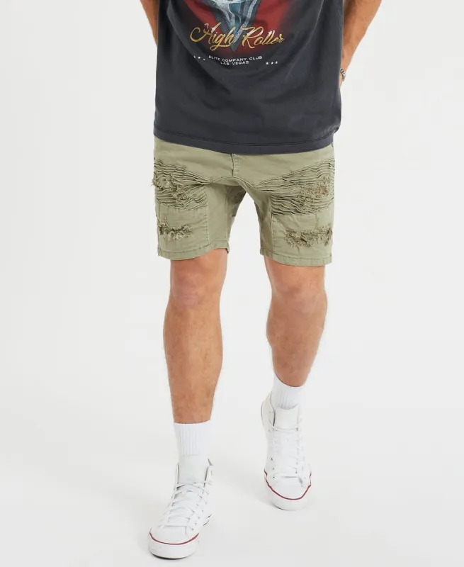 Hell Cat Shorts Khaki sold by Neverland