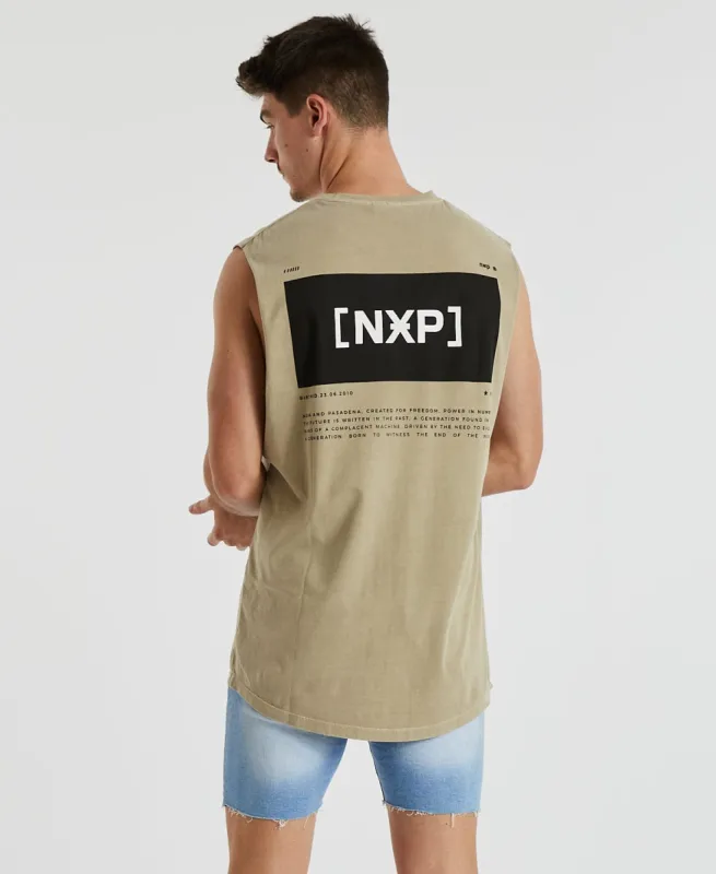 Electric Scoop Back Muscle Tee Pigment Light Taupe Brown sold by Neverland