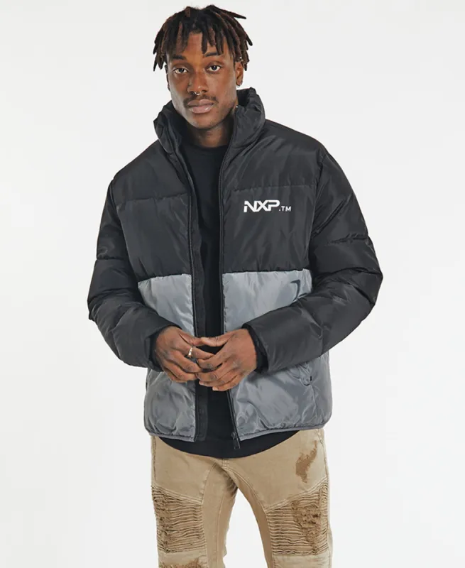 Axis Puffer Jacket Black/Charcoal sold by Neverland