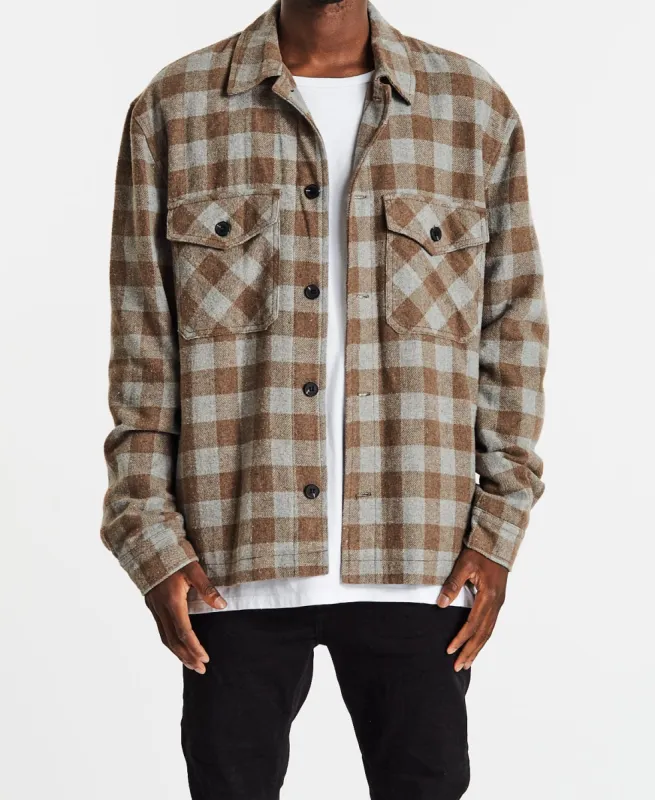 Denver Jacket Brown/Tan/Grey Check sold by Neverland