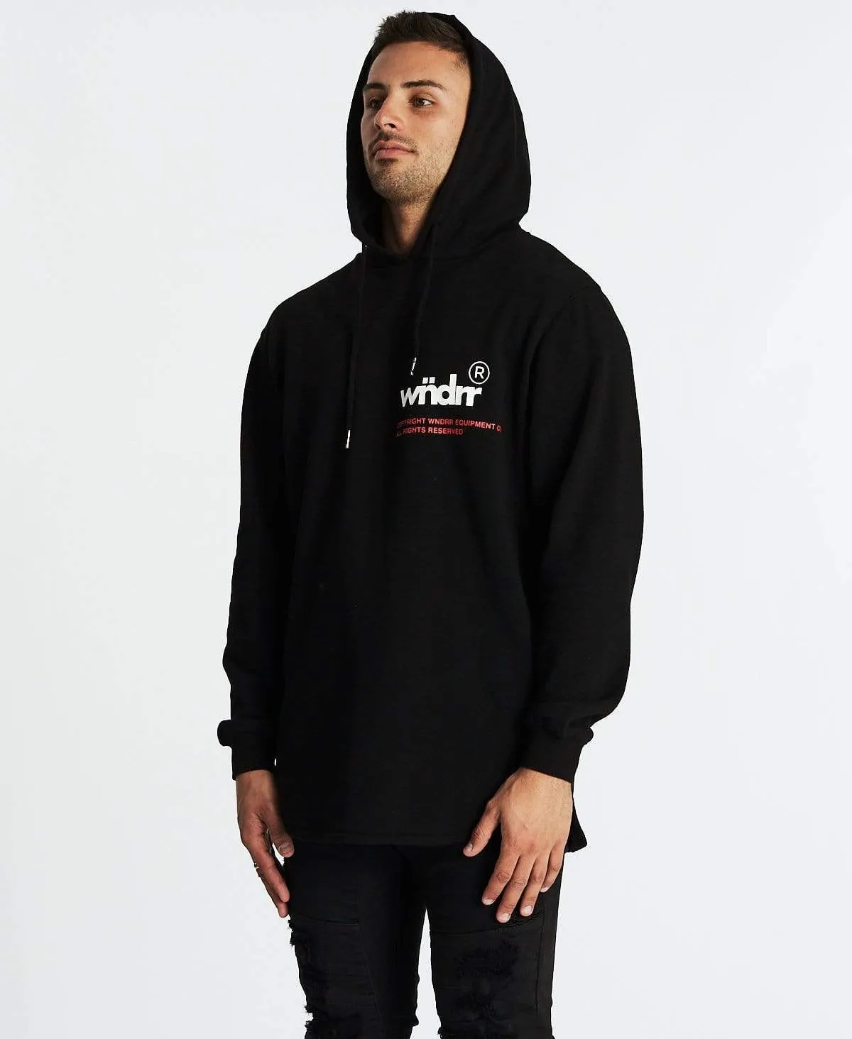 Offcuts Curved Hem Hoodie Black sold by Neverland product image thumbnail 3