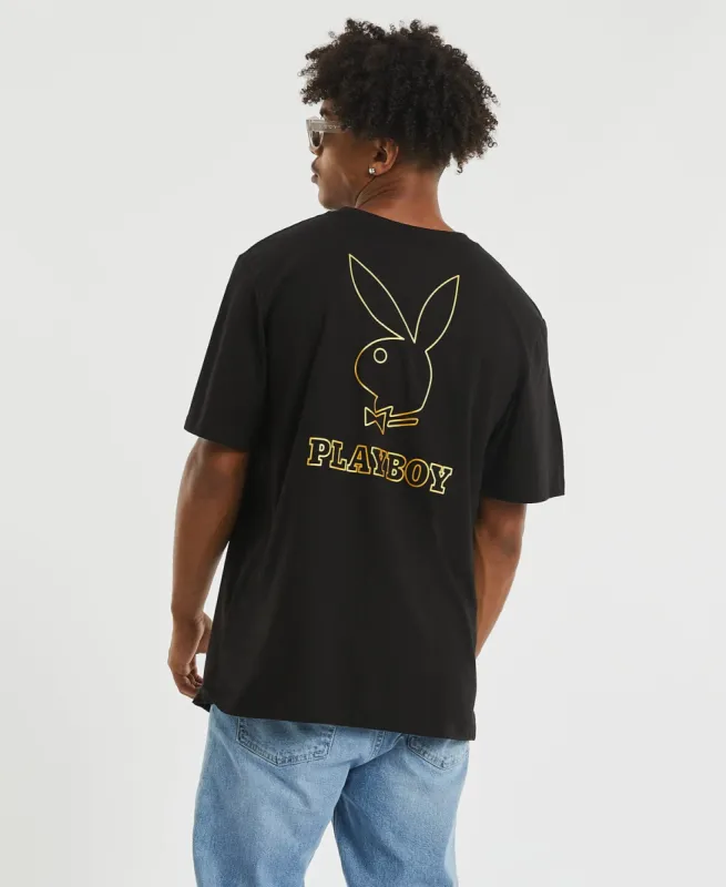 Gold Keyline Bunny Original Fit T-Shirt Black sold by Neverland