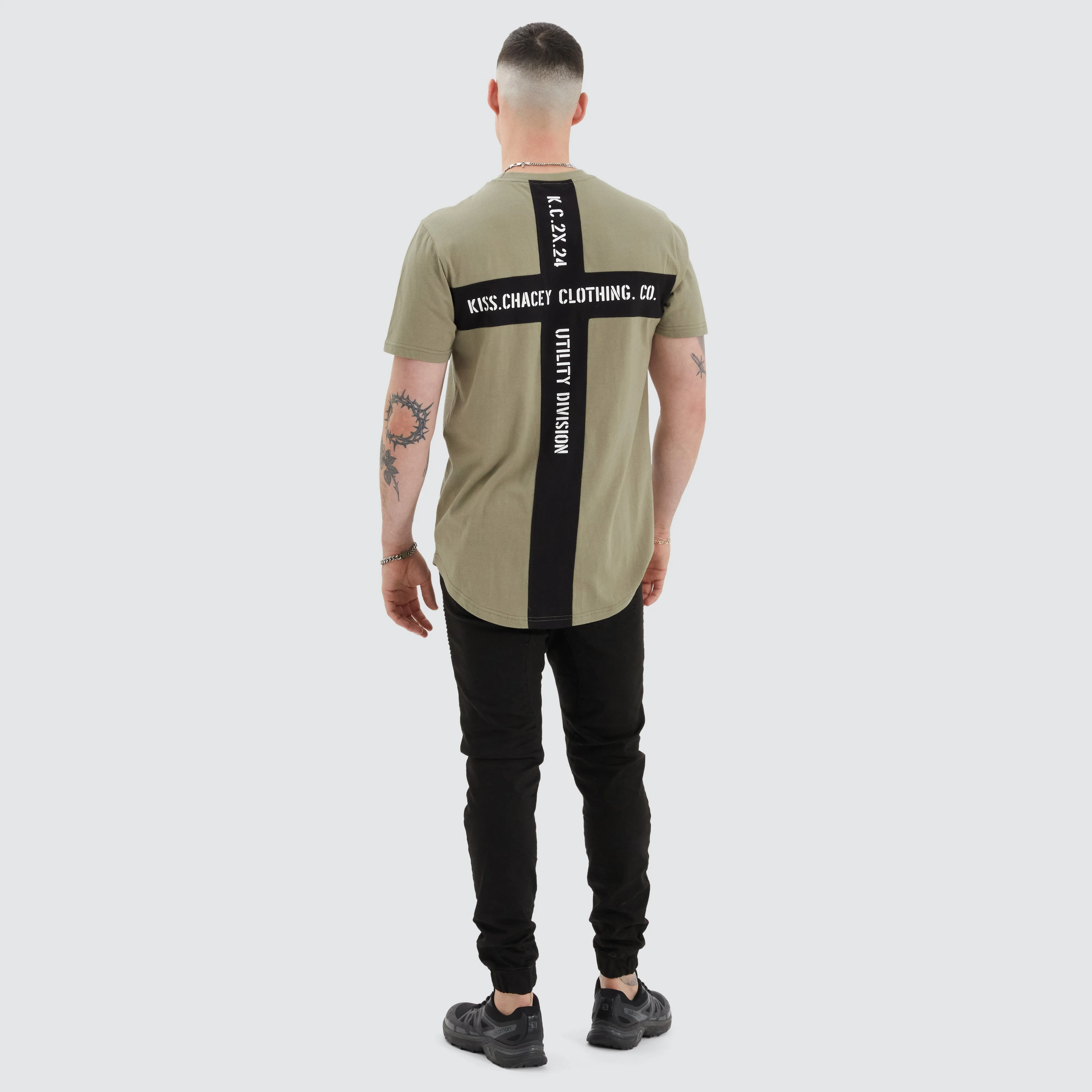 Amery Dual Curved Tee Khaki/Black sold by Neverland product image thumbnail 5