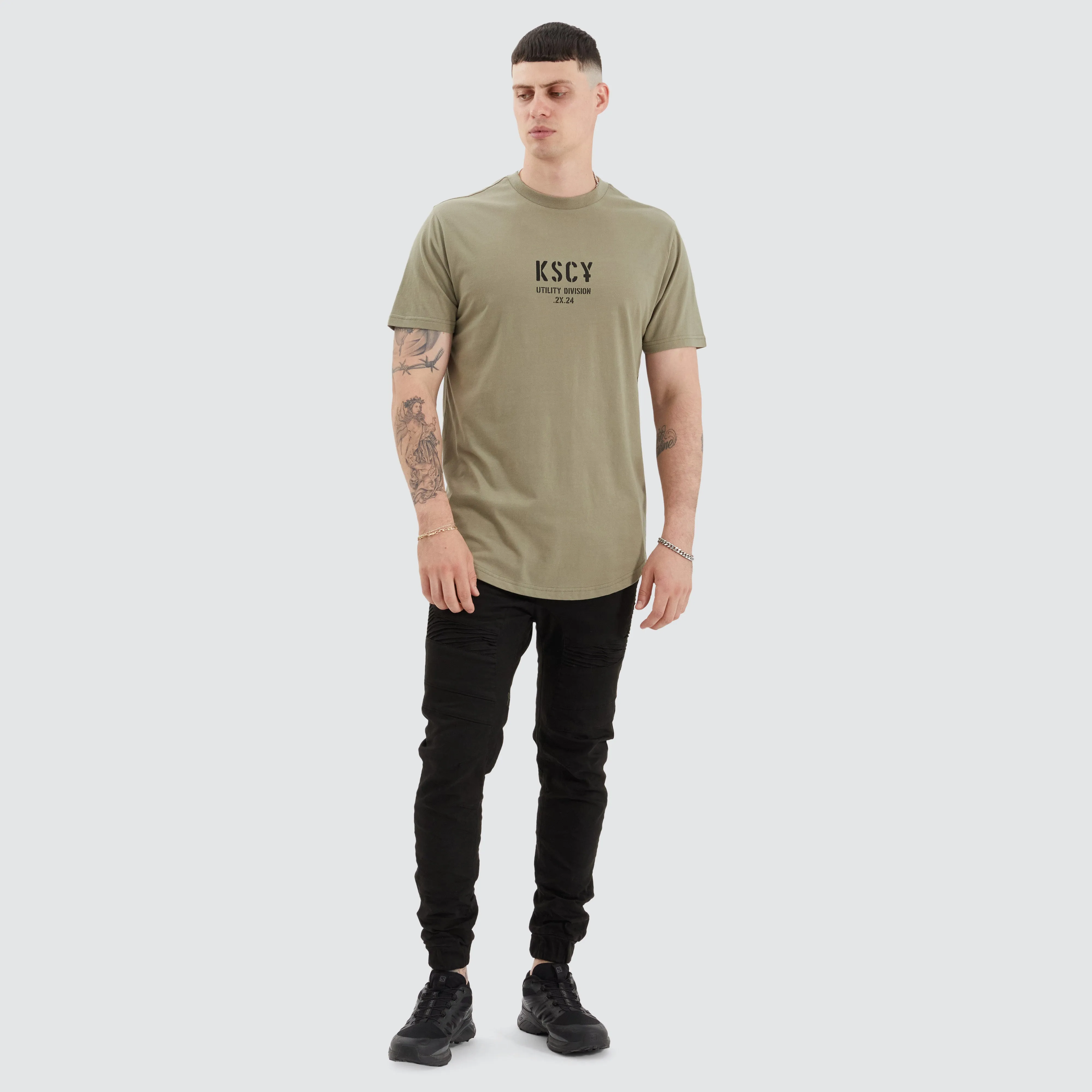 Amery Dual Curved Tee Khaki/Black sold by Neverland product image thumbnail 4