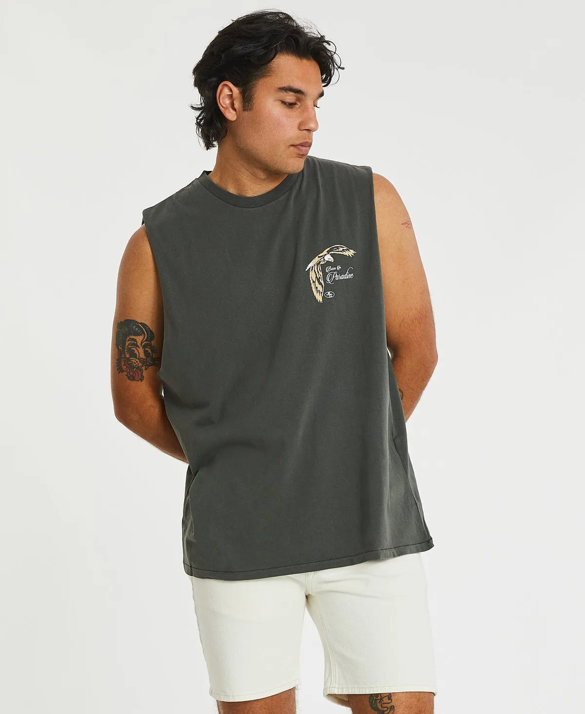 Speed Needs Merch Fit Muscle Tee Merch Black sold by Neverland product image thumbnail 4