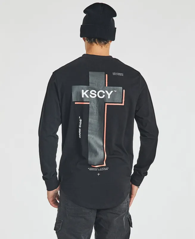 Lively Dual Curved Long Sleeve T-Shirt Jet Black sold by Neverland