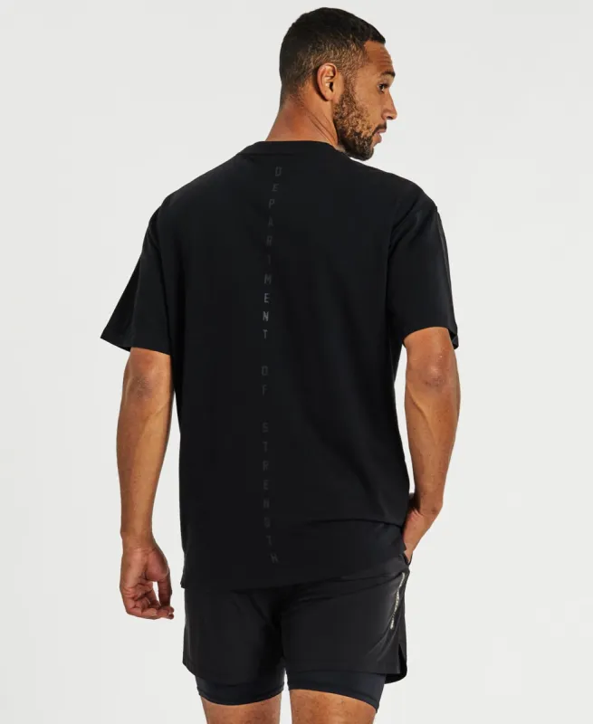 Dynamic Box Fit Split Hem T-Shirt Jet Black sold by Neverland