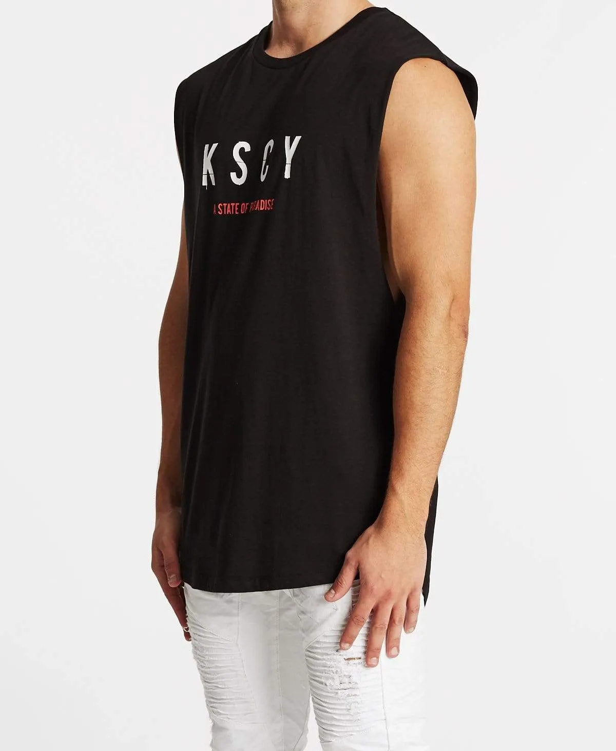 State Of Paradise Dual Curved Muscle Tee Jet Black sold by Neverland product image thumbnail 3