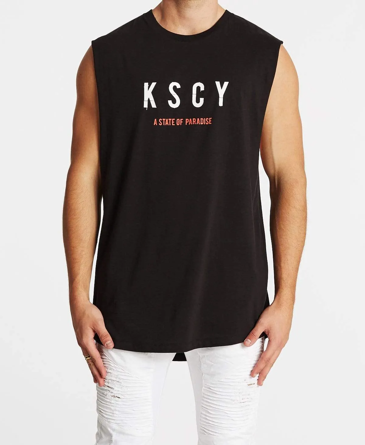 State Of Paradise Dual Curved Muscle Tee Jet Black sold by Neverland product image thumbnail 2