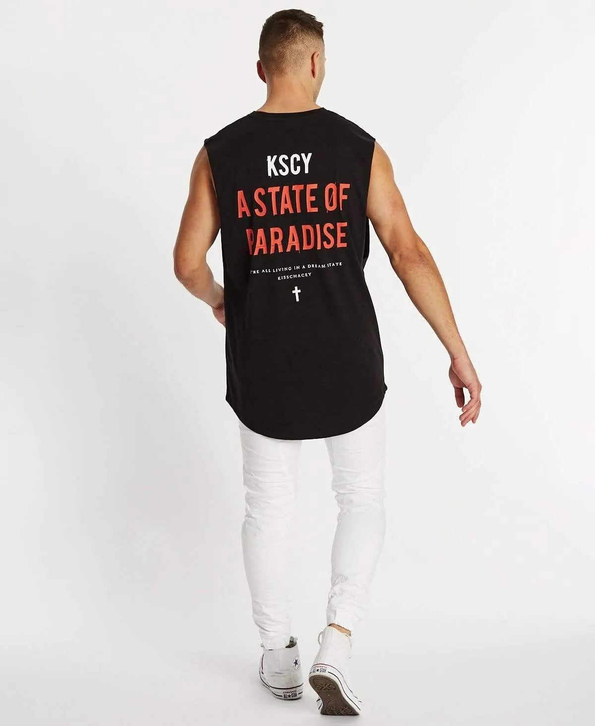 State Of Paradise Dual Curved Muscle Tee Jet Black sold by Neverland product image thumbnail 5