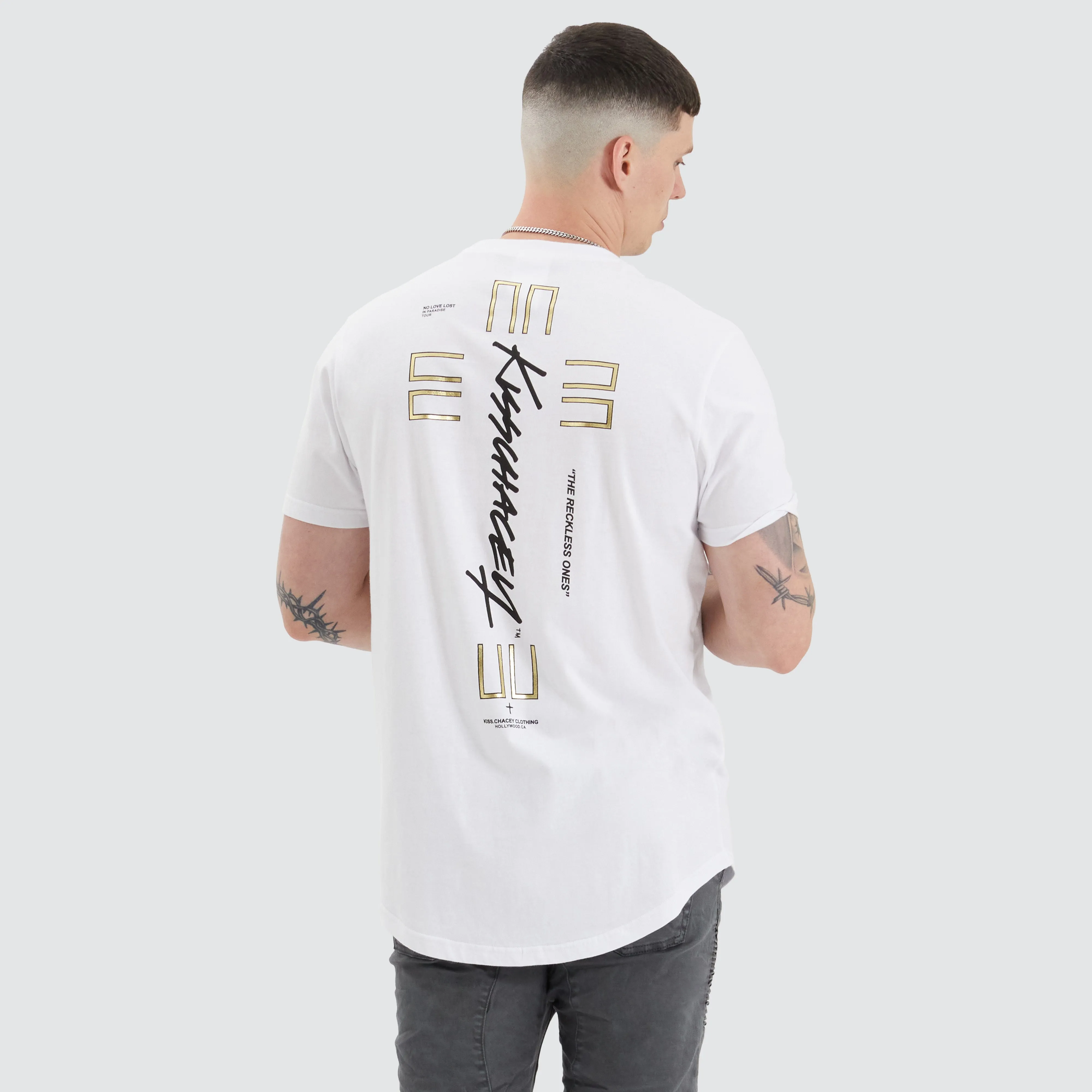 Lent Dual Curved Tee Optical White sold by Neverland