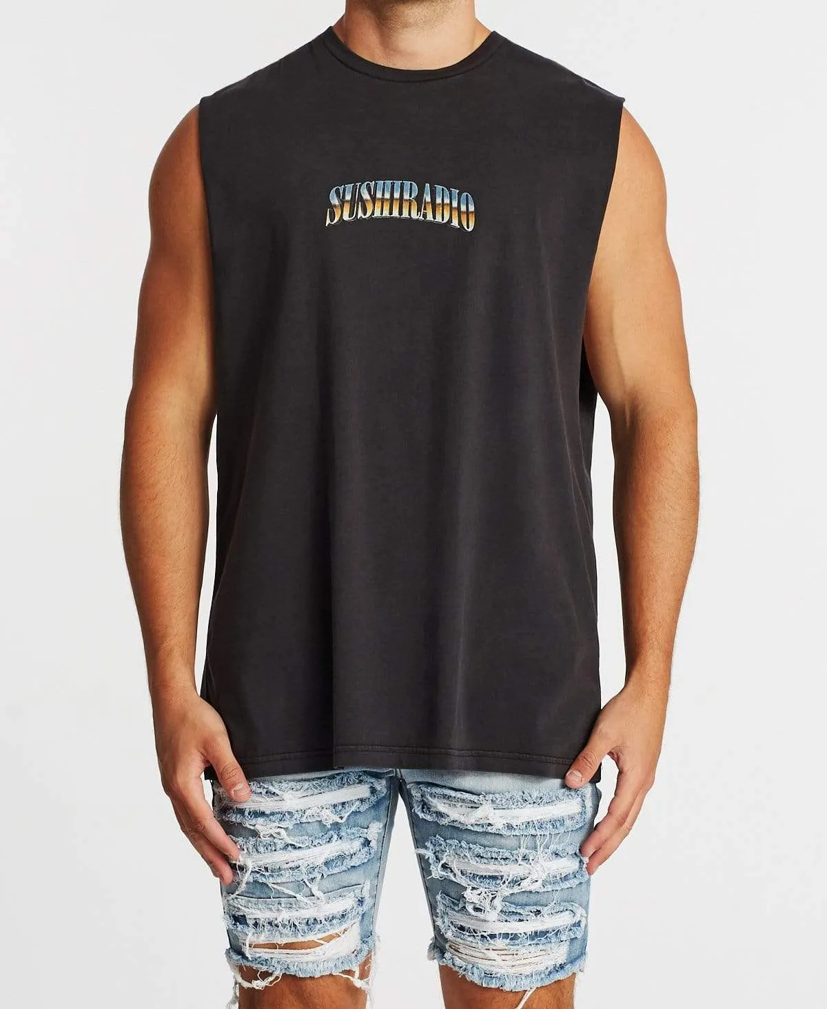 Dissolve Relaxed Muscle Tee Metal Black sold by Neverland