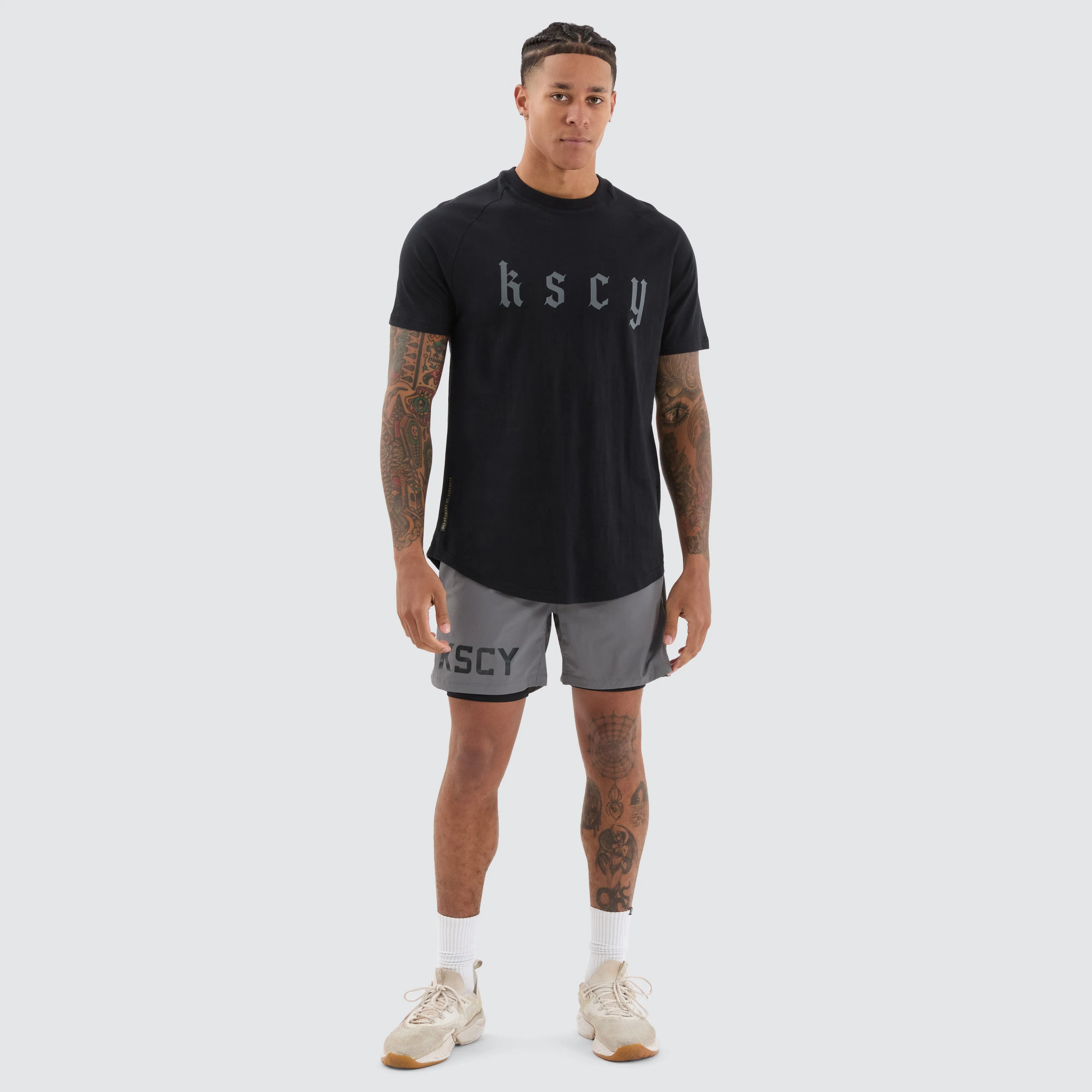Apex Raglan Dual Curved Tee Dos Black sold by Neverland product image thumbnail 4