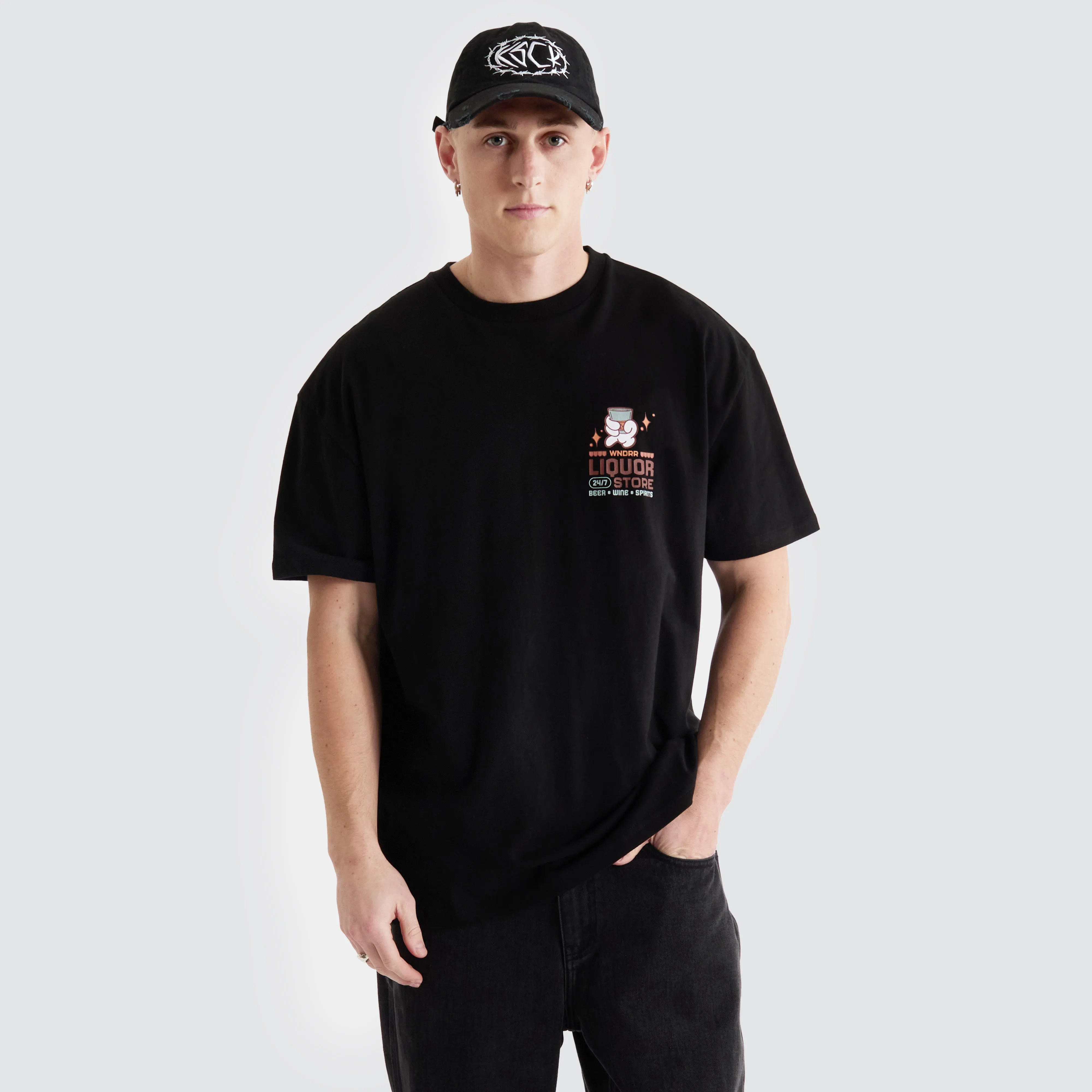 Liquor Box Fit Tee Black sold by Neverland product image thumbnail 2