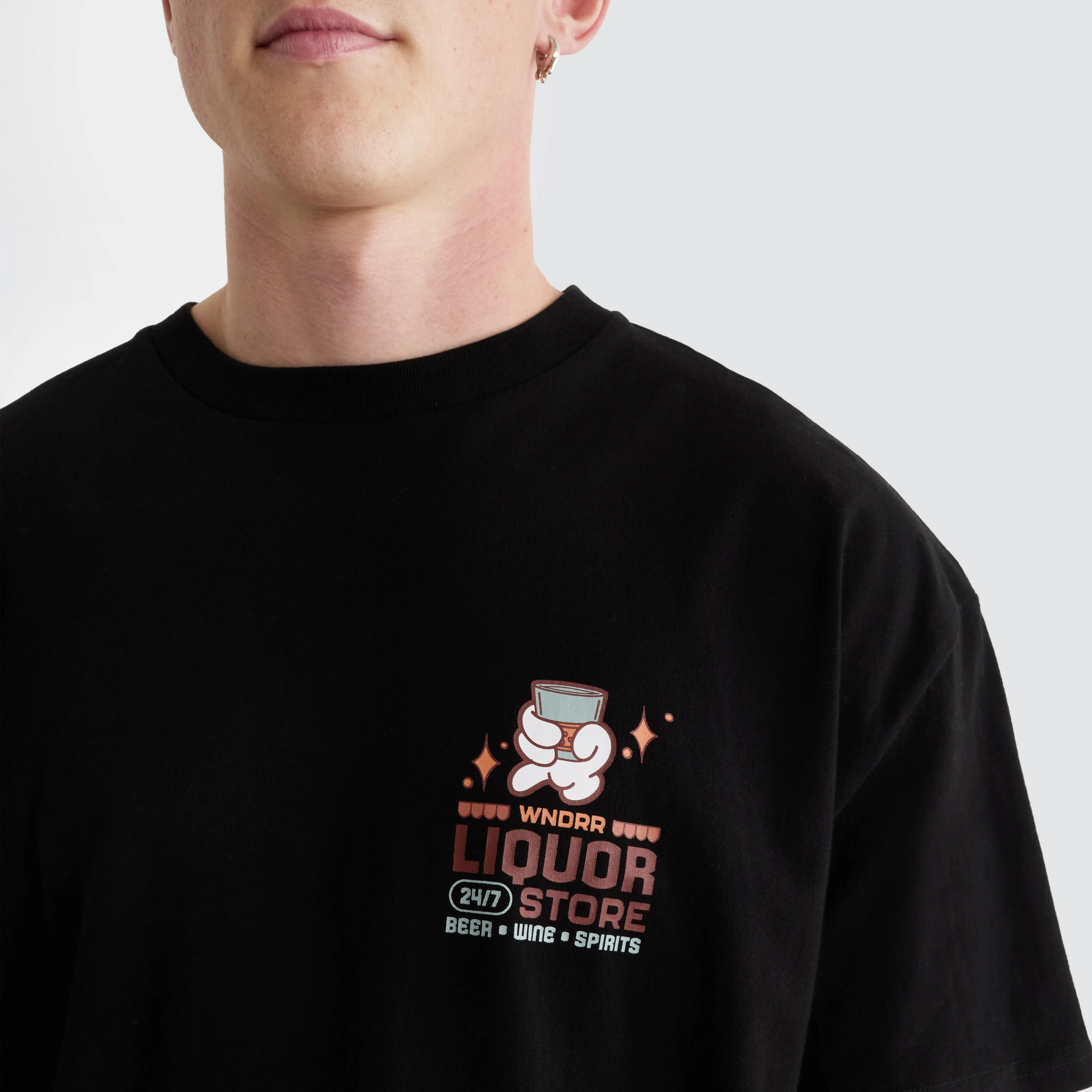 Liquor Box Fit Tee Black sold by Neverland product image thumbnail 3