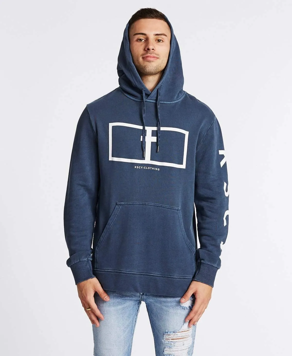 Dreamer Step Hem Hoodie Pigment Navy sold by Neverland product image thumbnail 5