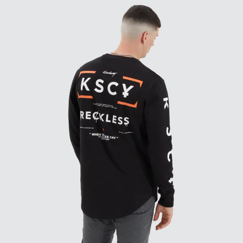 Dassel Dual Curved Longsleeve Tee Jet Black sold by Neverland