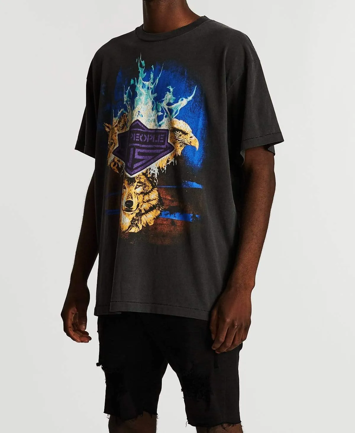 Wolf Pack Vintage T-Shirt Vintage Black sold by Neverland product image thumbnail 3