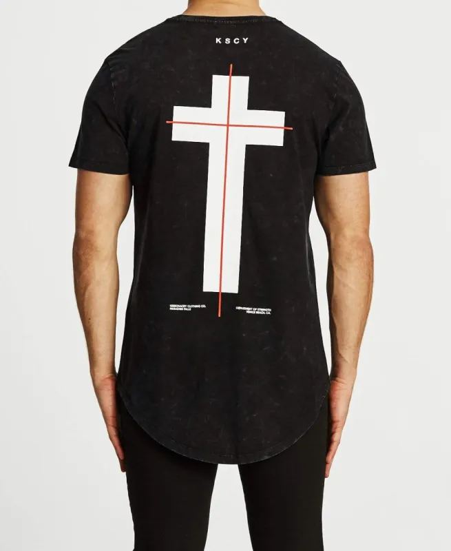 Sombre Dual Curve T-Shirt All Black sold by Neverland