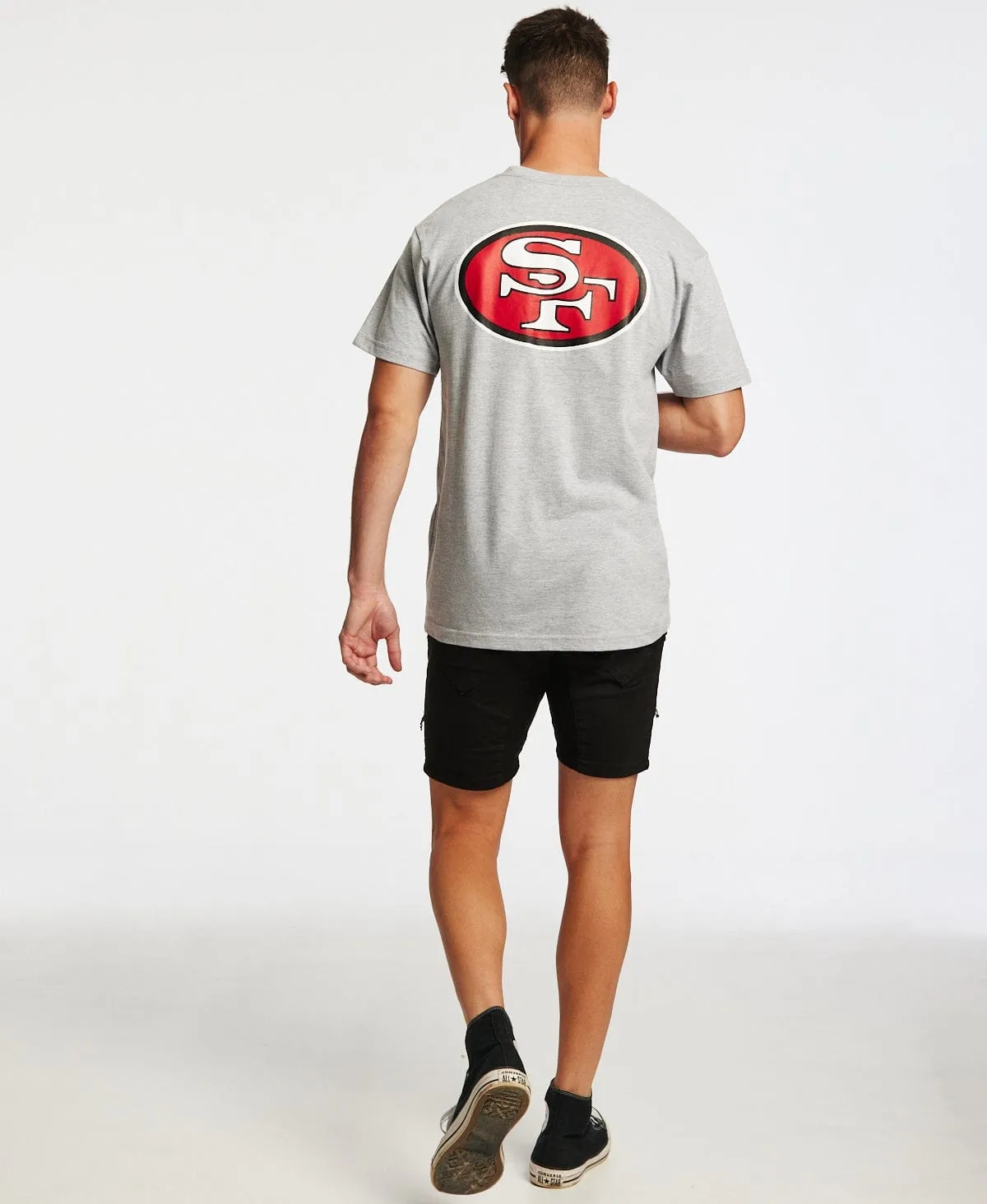 San Francisco 49ers Retro Repeat T-Shirt Grey Marle sold by Neverland product image thumbnail 5