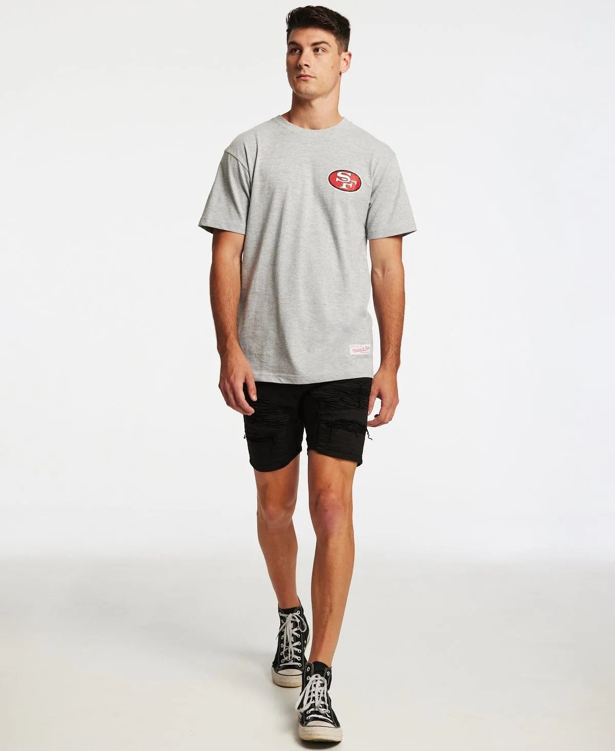 San Francisco 49ers Retro Repeat T-Shirt Grey Marle sold by Neverland product image thumbnail 4