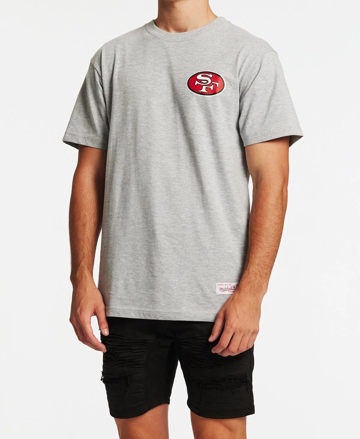 San Francisco 49ers Retro Repeat T-Shirt Grey Marle sold by Neverland product image thumbnail 3