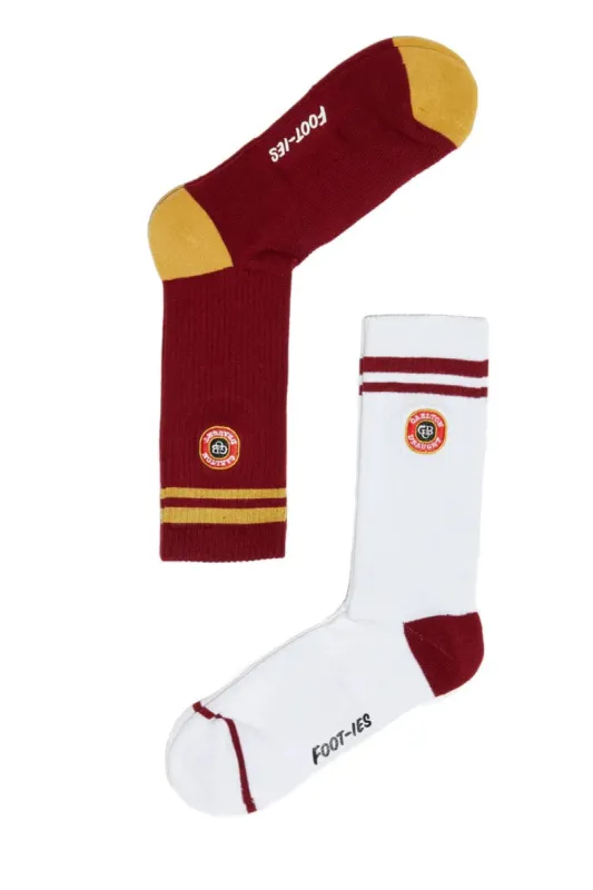 Carlton Draught Vintage Logo 2 Pack Sneaker Socks White/ Maroon sold by Neverland